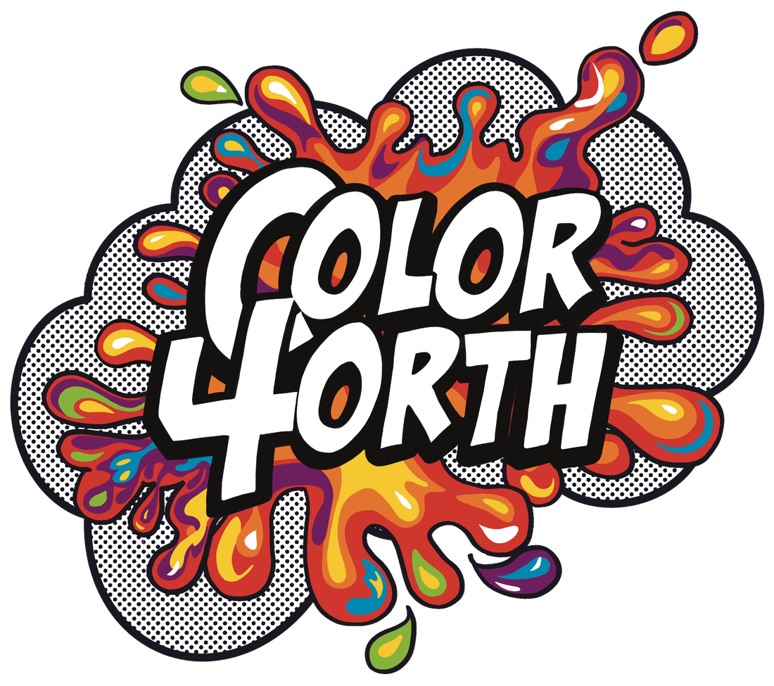 Color4orth logo — paint splash with halftone dots